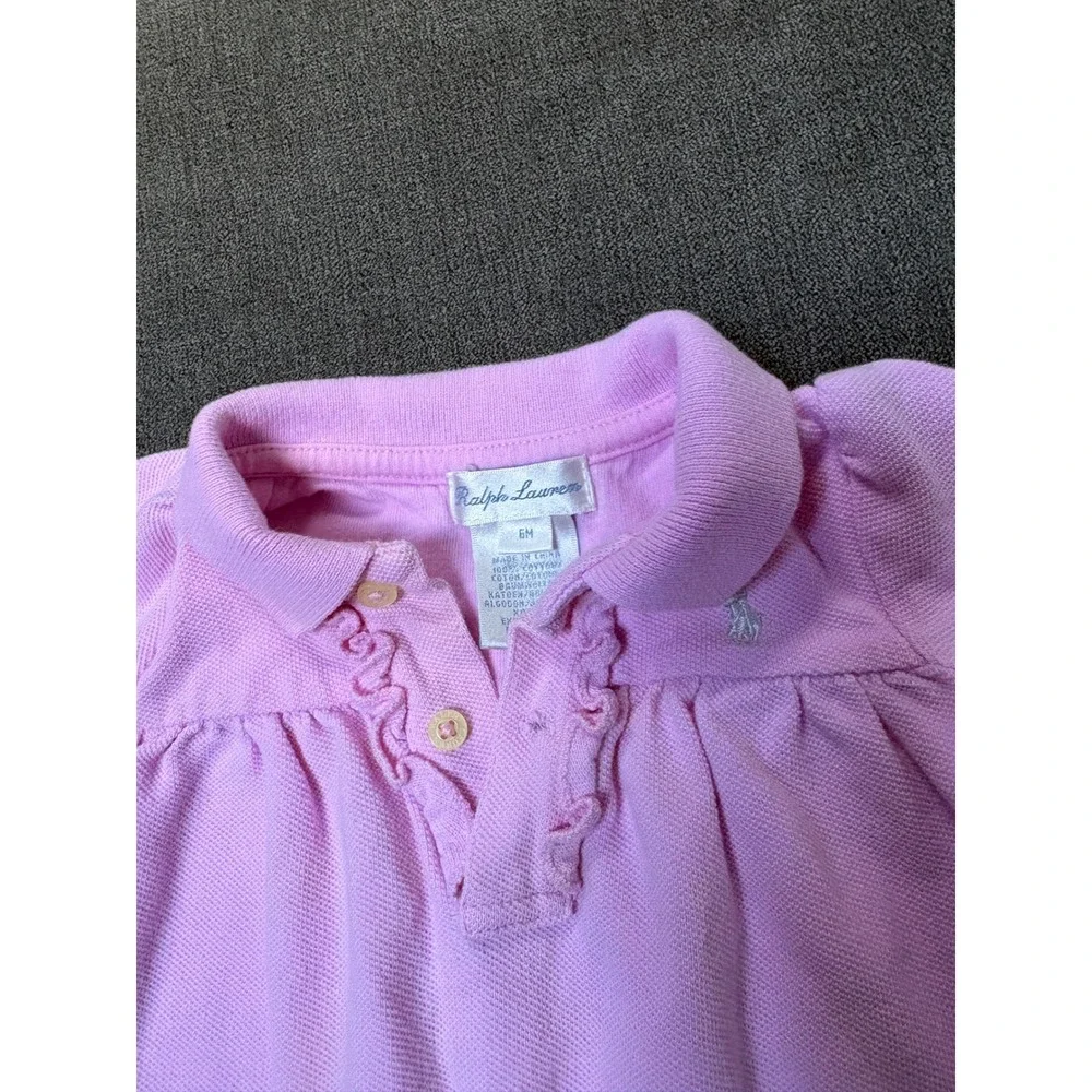 Ralph Lauren Baby Girl 6M 4 Pc Lot Romper Dress Footed Sleeper Shirt Pink Pony